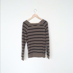 Stripped olive green and black light sweater