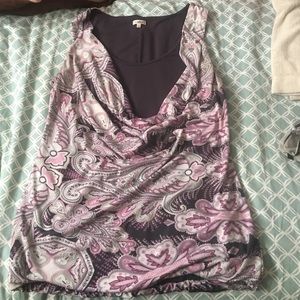 Dressy sleeveless blouse.