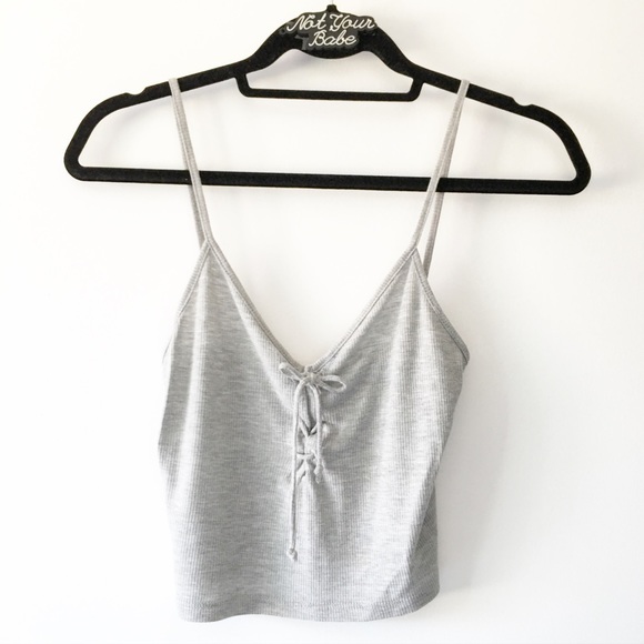 Brandy Melville Tops - BNWT gray ribbed thinner Bethany tank