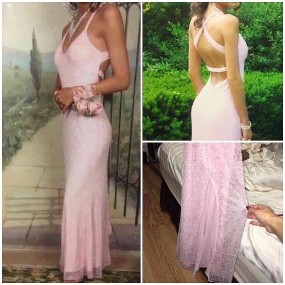 pink dress with open back