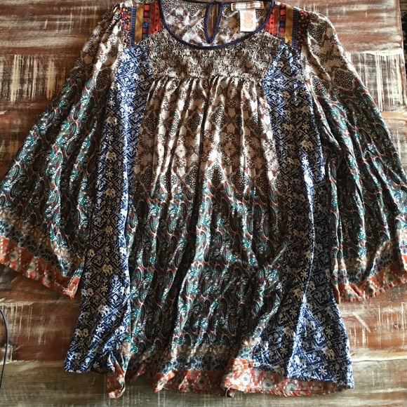 Patterned baby doll tunic