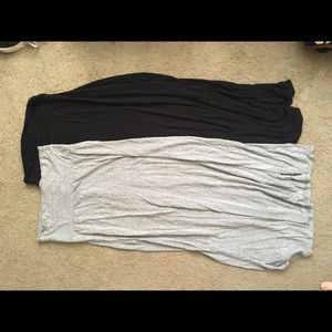 2 maxi skirts black and light grey