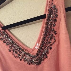 Knit beaded tank blouse