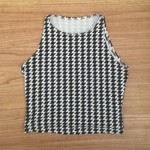 American Apparel Cropped Houndstooth Top