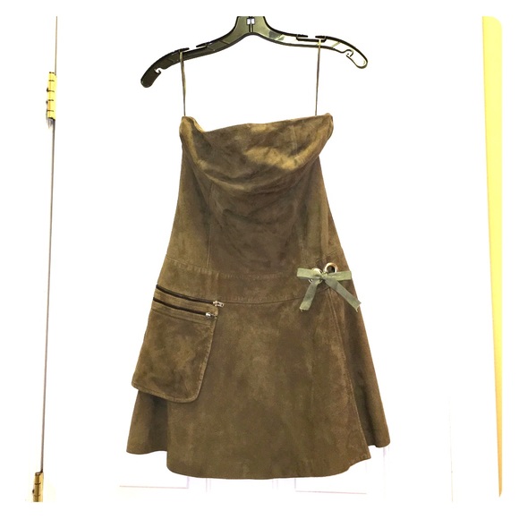 Soft suede strapless dress/top.