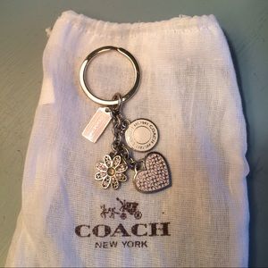 Coach Keychain - Heart and Flower