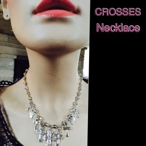 ✝CROSSES NECKLACE O)+>
