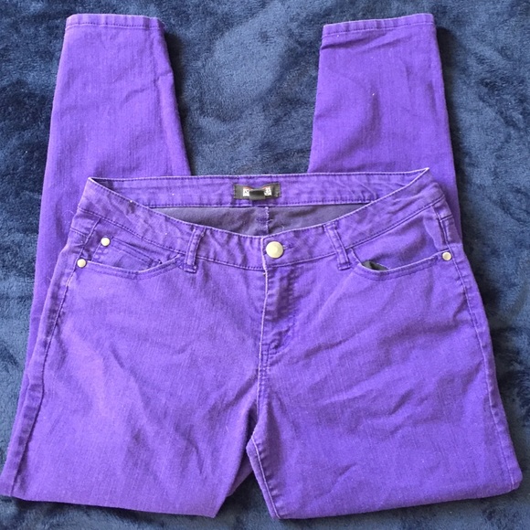 F21 Purple Skinny Jeans