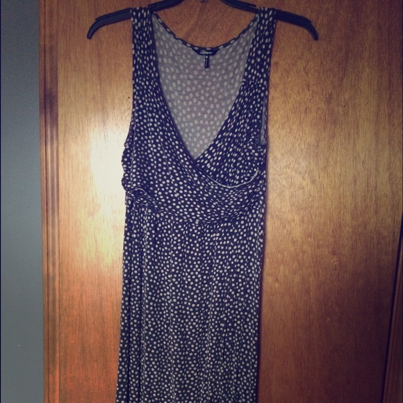 Gray polka dot wrap sleeves dress - Picture 1 of 4
