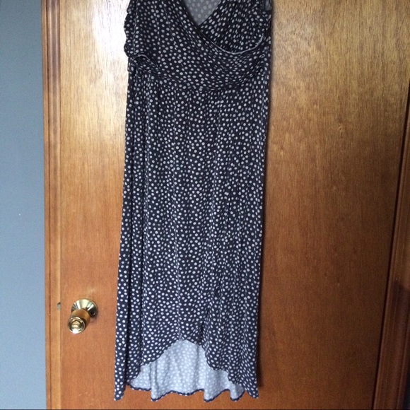 Gray polka dot wrap sleeves dress - Picture 2 of 4