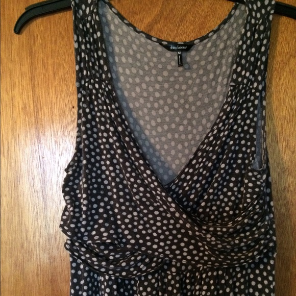 Gray polka dot wrap sleeves dress - Picture 4 of 4