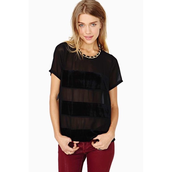 Black chiffon and velvet top!