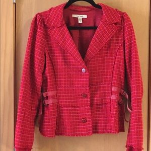 Free People Plaid Blazer Leather Straps