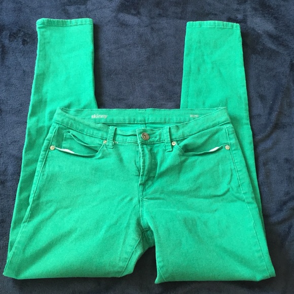 Green skinny jeans