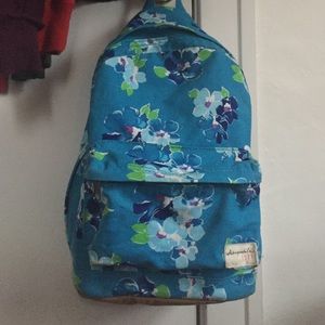 Large Floral Blue School Backpack