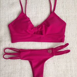 Body Glove pink Brazilian Thong bikini set