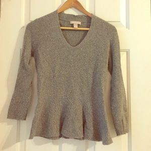Banana Republic Grey Peplum Sweater