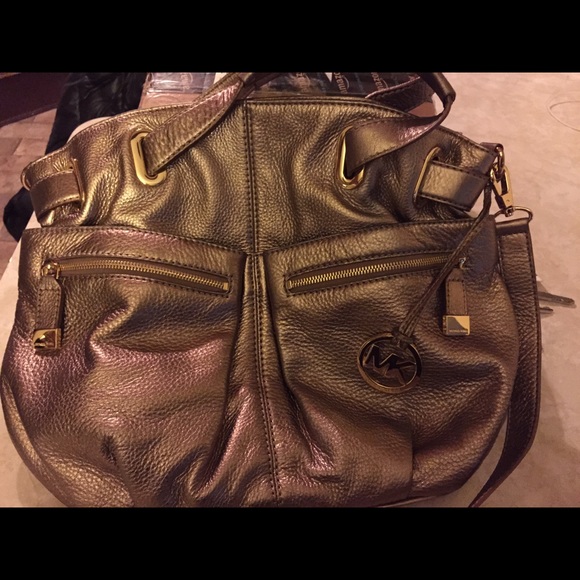 Michael Kors Gold Leather Handbag - Picture 1 of 4