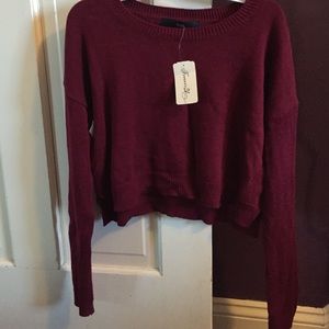 Maroon Cropped Sweater