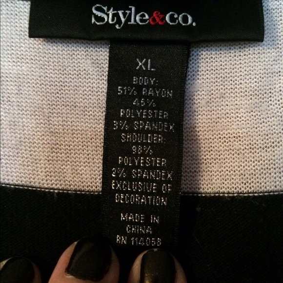 Black and white Long sleeved top - Picture 3 of 4