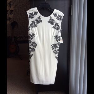 White Dress w, Black Detailing