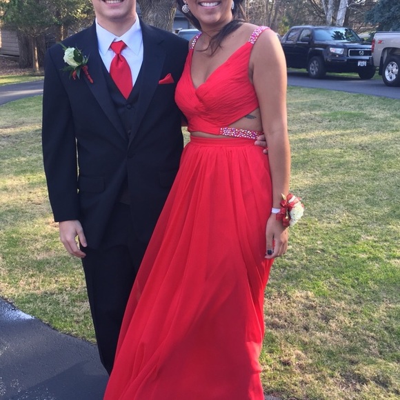 La Femme Prom Dress 2-piece w/pocket