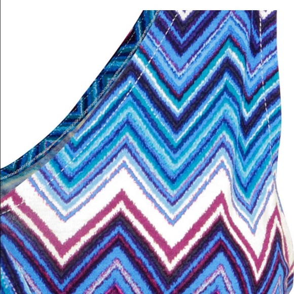 Chevron blue sleeveless romper - Picture 2 of 2
