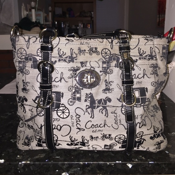 grey coach tote
