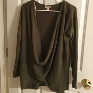 Wrap front sweater