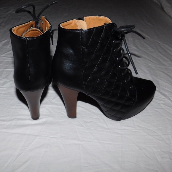 Platform High Heel Lace-Up Booties