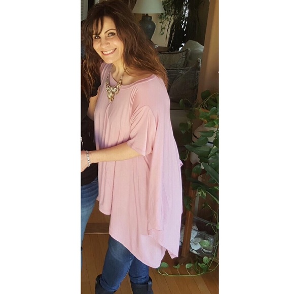 Dusty Pink Asymmetrical Tunic - Picture 4 of 4