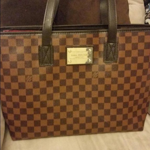 Brown checkered bag large inspired