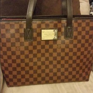 Brown checkered bag large inspired