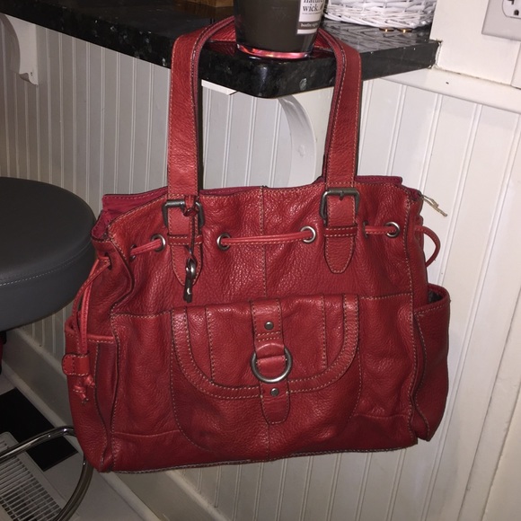 GIANT red fossil tote