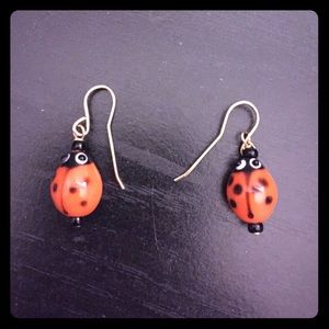 Handmade ladybug earrings