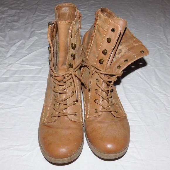 G by GUESS Tan Combat Boots