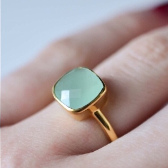 New Chalcedony & Gold Vermeil Ring - Picture 2 of 4