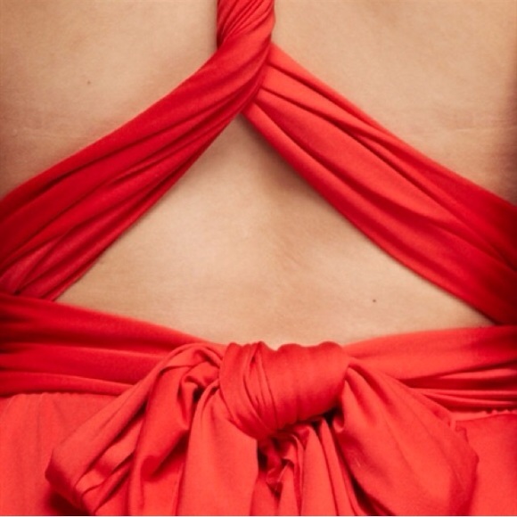 NWT Red Knit Summer Twist Dress - Picture 3 of 3