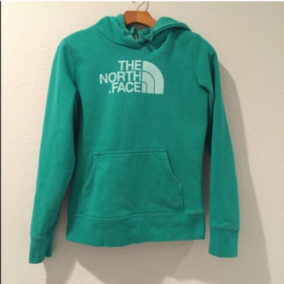 Green north face hoodie