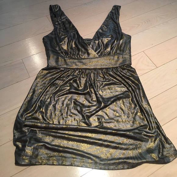 Dark silver and bronze Guess top - Picture 1 of 6