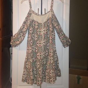 Printed off shoulder shirt/dress