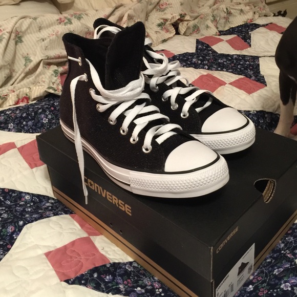 Brand New Black Sparkly Converses