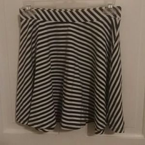 Navy striped skater skirt