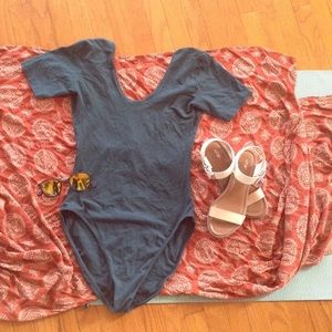 Dark green American Apparel body suit XL