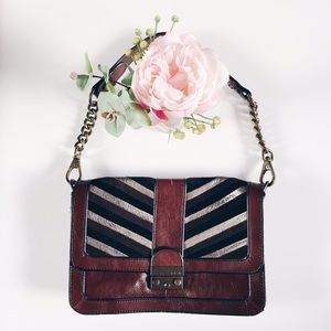 Fossil | Leather Shoulder Bag with Stripes