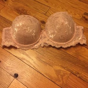 Pink lace bra