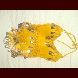 Yellow crop belly dancing top