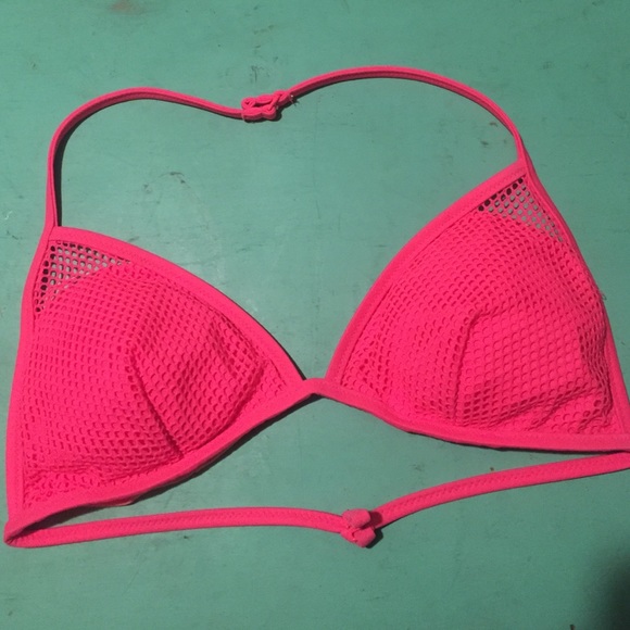 Hot pink Victoria secret mesh triangle bikini top