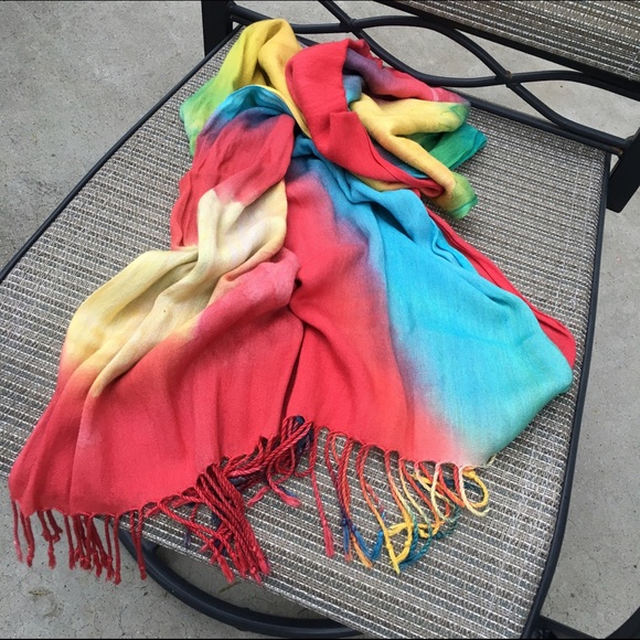Rainbow Watercolor Scarf