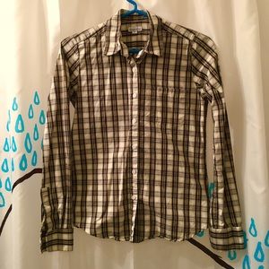 Steven Alan plaid reverse seam button down, XS/P